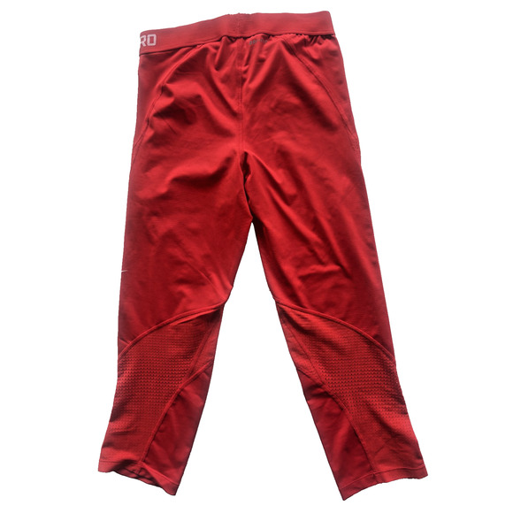 Nike Leggings Women M Red HyperCool Dri-Fit Training Capri Athleisure 725614-657 - Picture 1 of 6